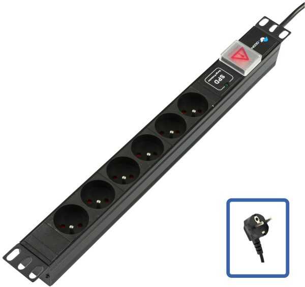 Lanview POWER STRIP 19" - 6 WAYS - 1U