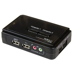 2 Port USB KVM Switch w/Audio+Cables